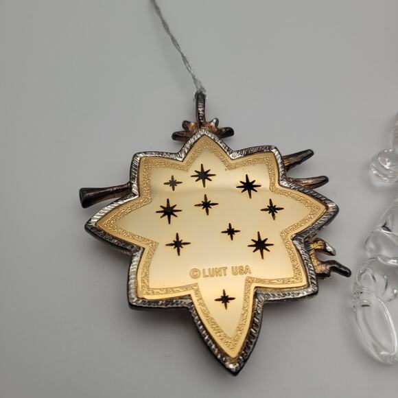 Set of 3 Christmas Ornaments Lunt USA Angels & Gorham Crystal Teddy Bear - Picture 6 of 9